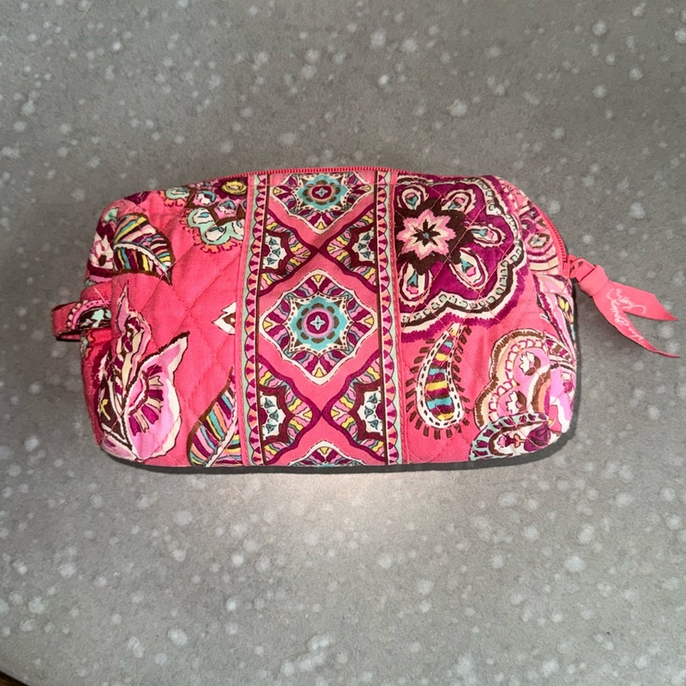 Vera. Bradley, call me coral, small make up bag make up stains on inside UC